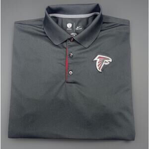 Atlanta Falcons NFL Equipment Training Nike Dri Fit Polo Shirt Mens XL Black Red